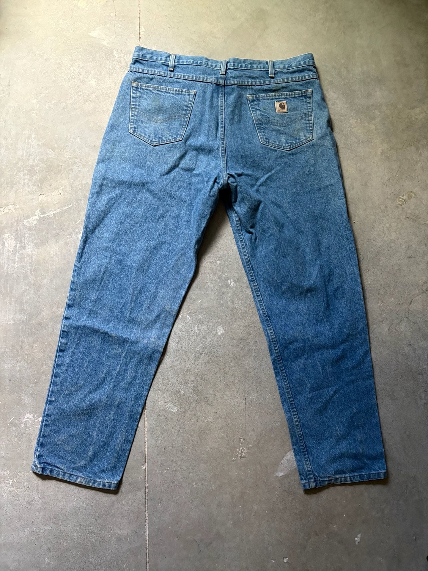 Carhartt Denim Jeans Size 42x32 Blue Straight Leg Workwear 6