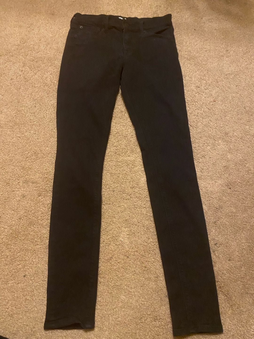 Express Legging Mid Rise Jeans Size 6L Black Stretch Denim Pants 2