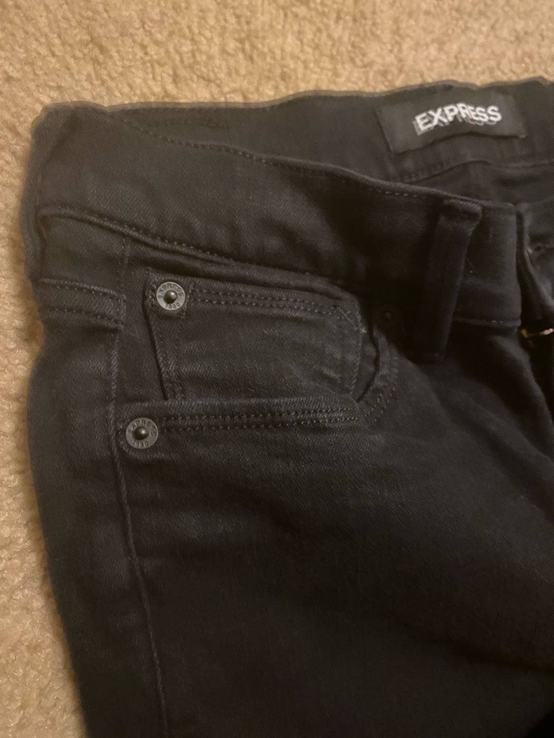 Express Legging Mid Rise Jeans Size 6L Black Stretch Denim Pants 3