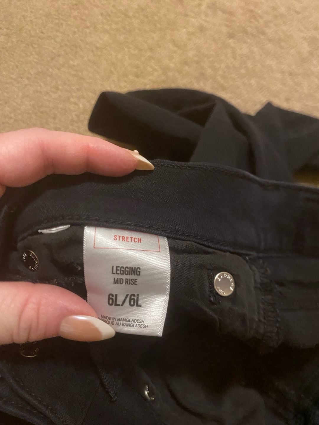 Express Legging Mid Rise Jeans Size 6L Black Stretch Denim Pants 5