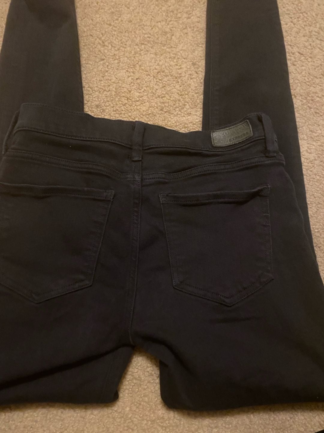 Express Legging Mid Rise Jeans Size 6L Black Stretch Denim Pants 6