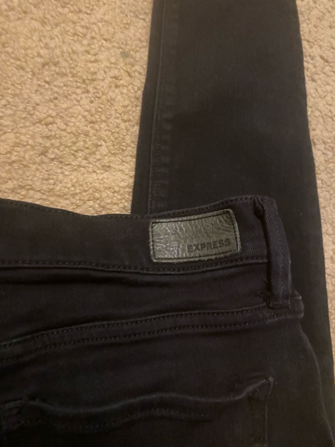 Express Legging Mid Rise Jeans Size 6L Black Stretch Denim Pants 7
