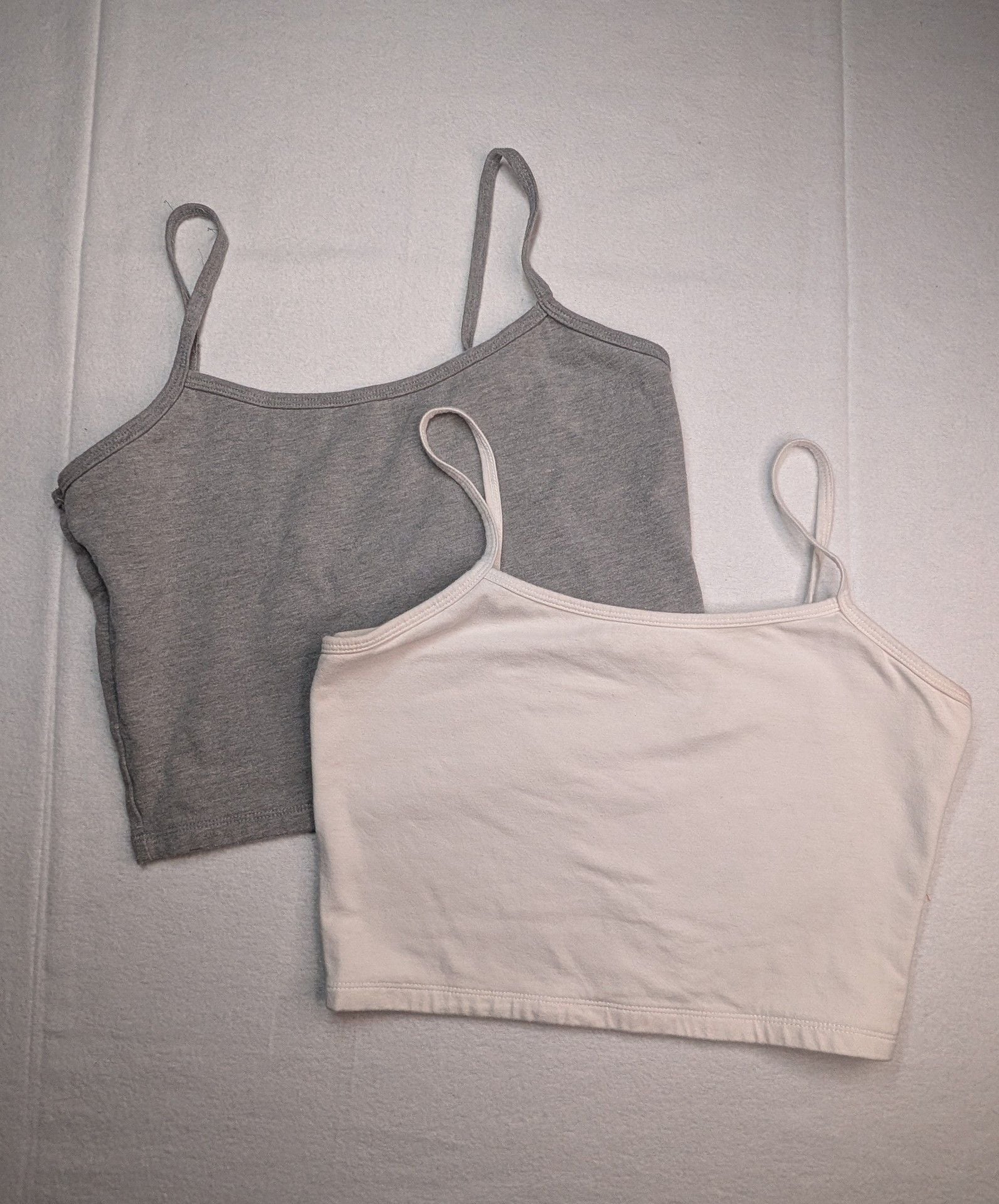 Wild Fable Crop Tank Top Size M Gray White 2-Pack 1