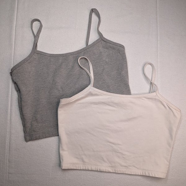 Wild Fable Crop Tank Top Size M Gray White 2-Pack