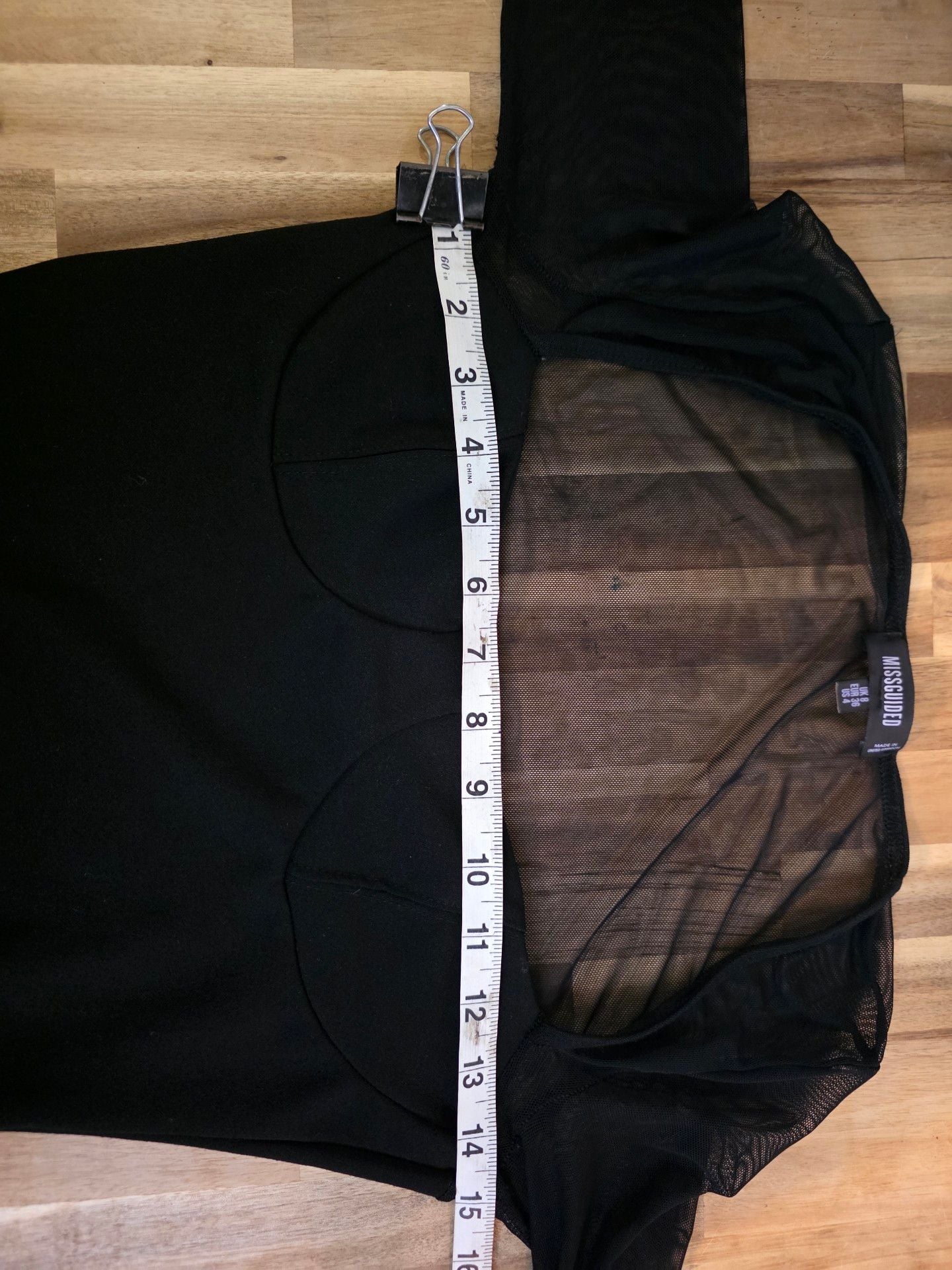 Missguided Corset Bodysuit Size US 4 Black Mesh Long Sleeve 6