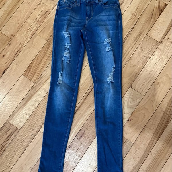YMI Wanna Betta Butt Jeans Size 3 Distressed Mid Rise Skinny Denim