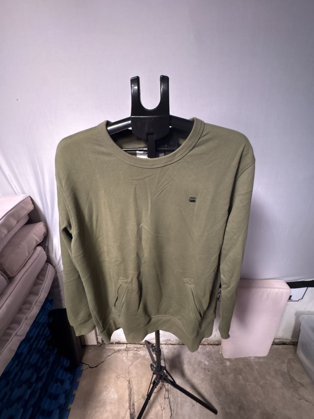 G-Star Raw Premium Core Crew Sweatshirt Size L Green 3