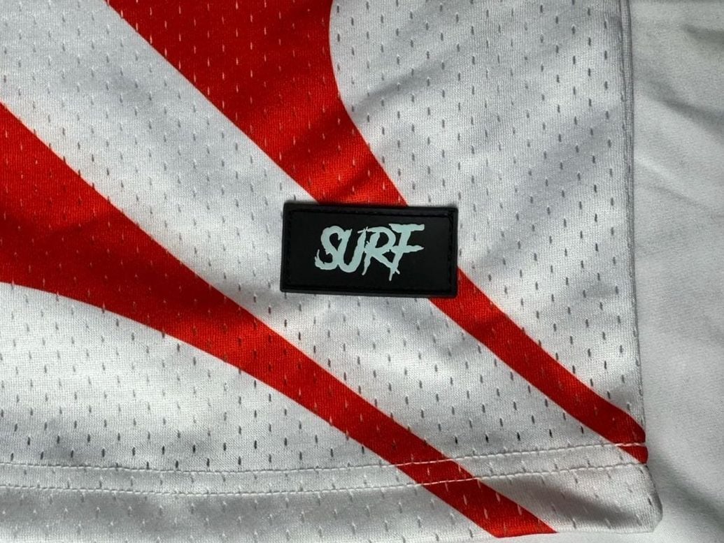SURF Hockey Jersey Size L White Red Graphic Mesh 6
