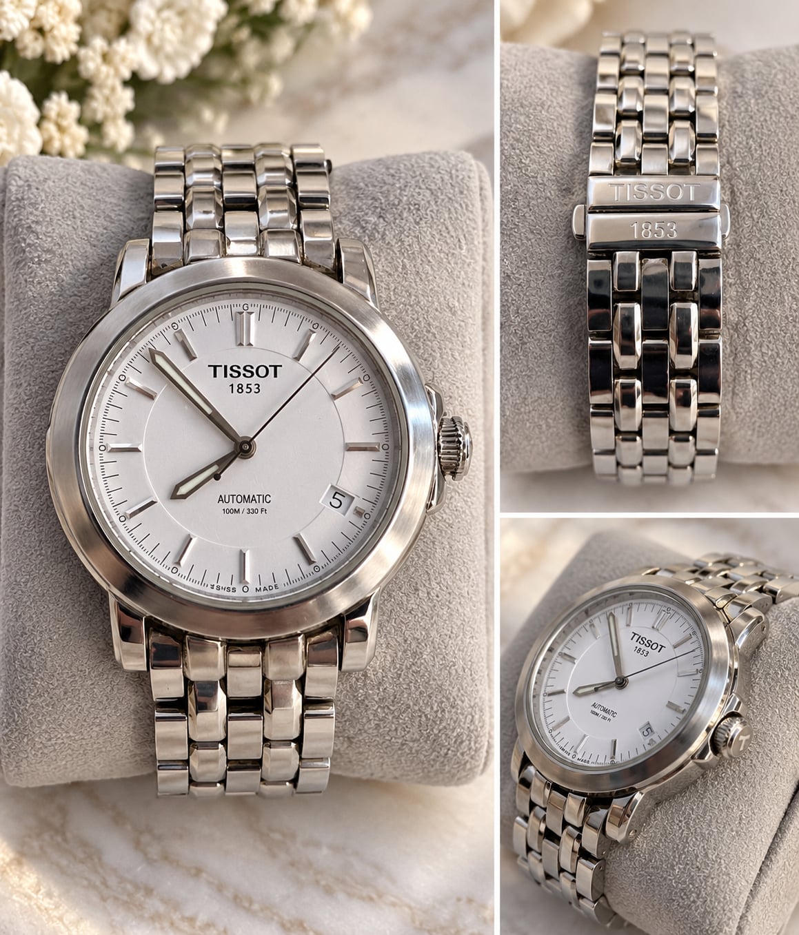 Tissot T-Lord T164/264 Automatic White Dial Stainless Steel Watch 2