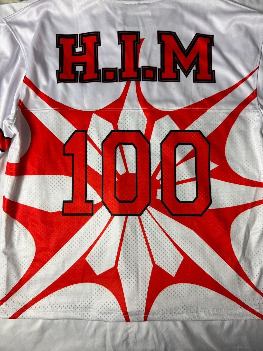 SURF Hockey Jersey Size L White Red Graphic Mesh 7