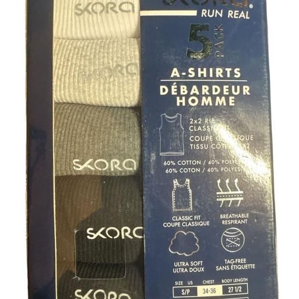 SKORA A-Shirts Size Medium 5 Pack Classic Fit