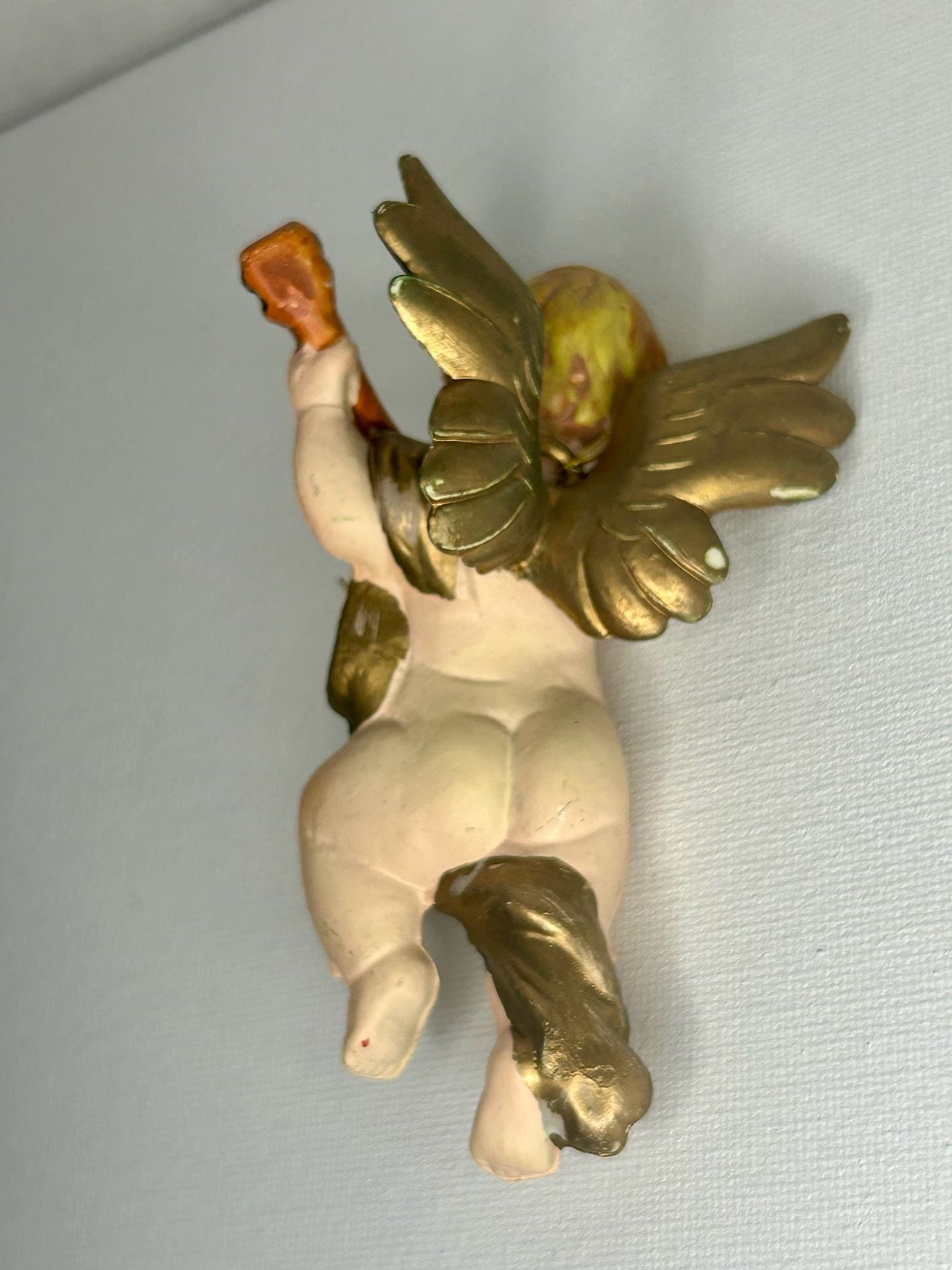 Vintage Italian Cherub Angel Playing Violin Christmas Ornament 2