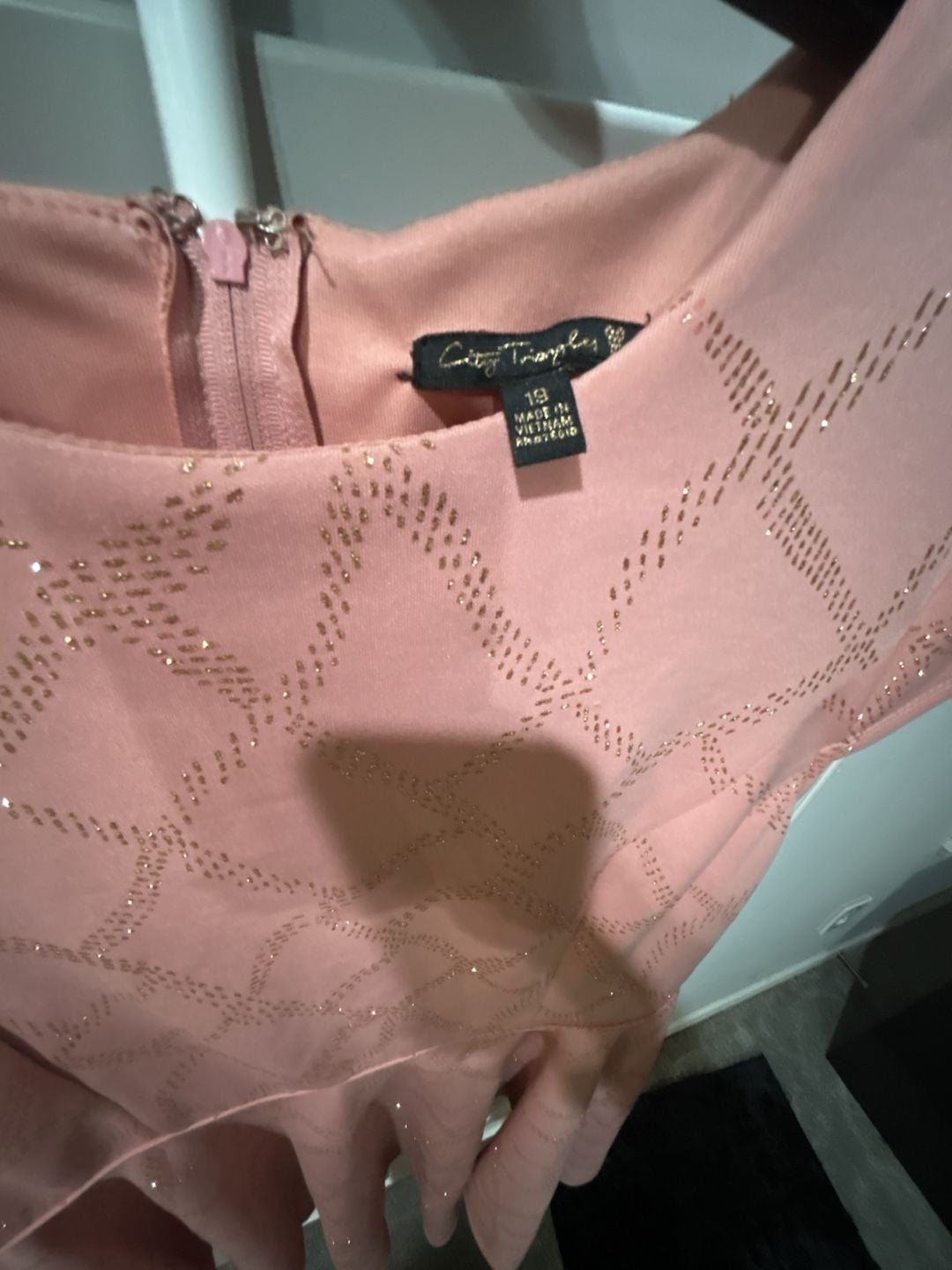 City Triangles Sparkly Midi Dress Size 13 Pink 3
