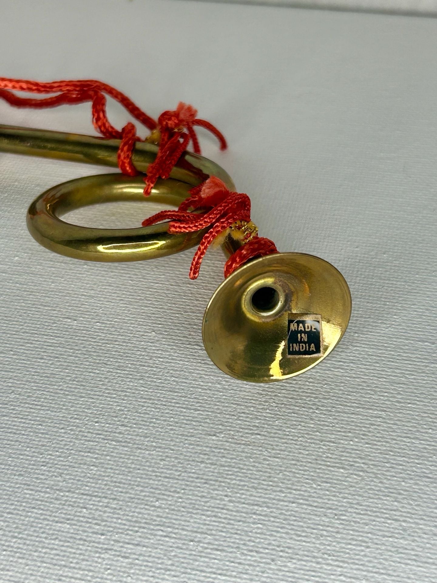 Vintage Brass French Horn Christmas Ornament Made in India 2