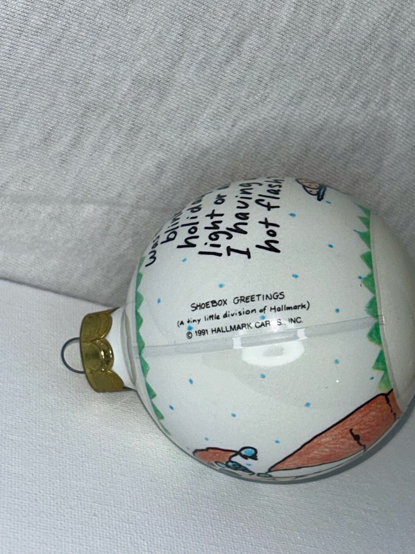 Hallmark Shoebox Greetings Ornament Hot Flash 1991 Vintage Glass 3