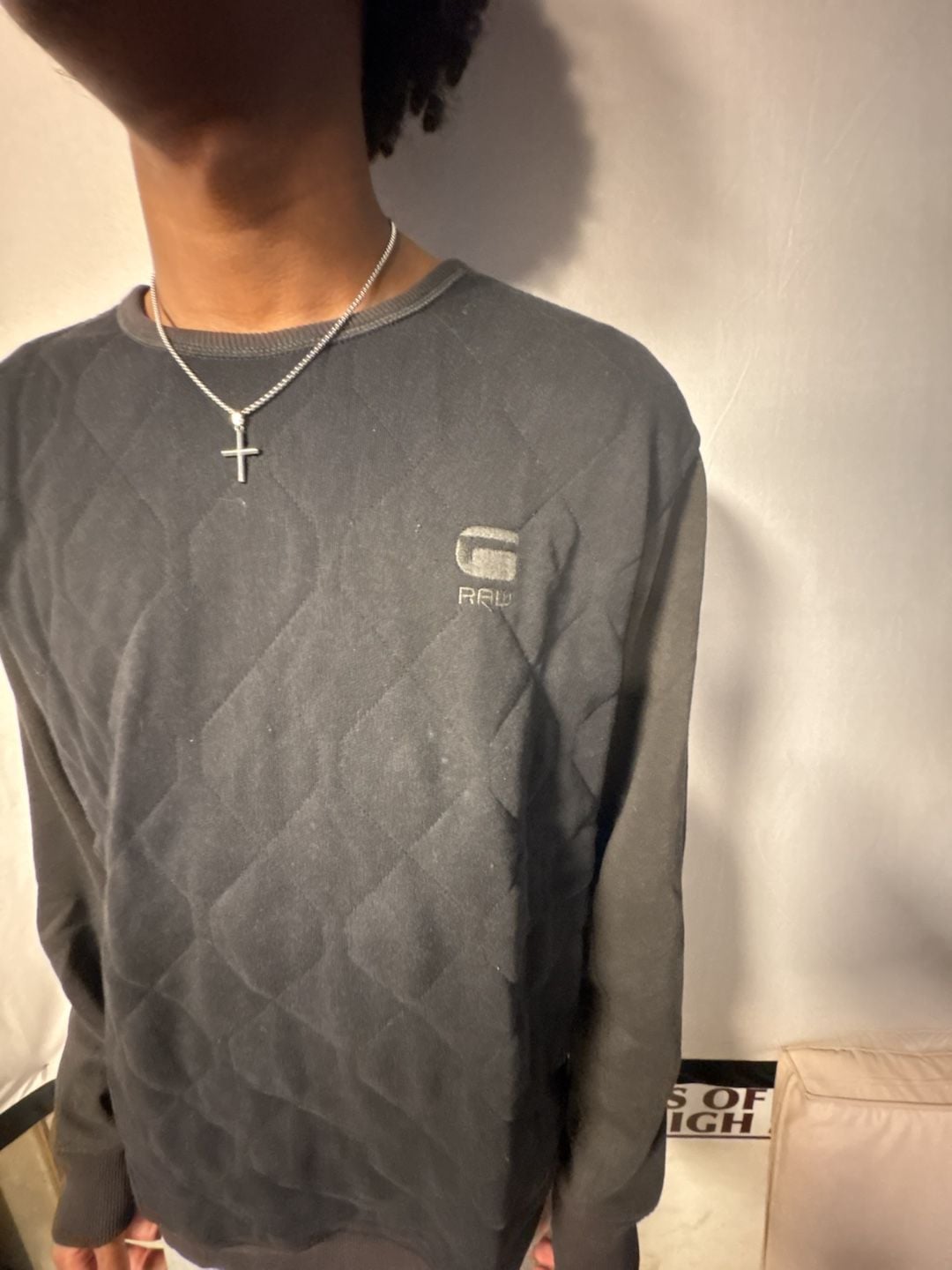 G-Star Raw Quilted Crewneck Sweatshirt Size XL Black 4