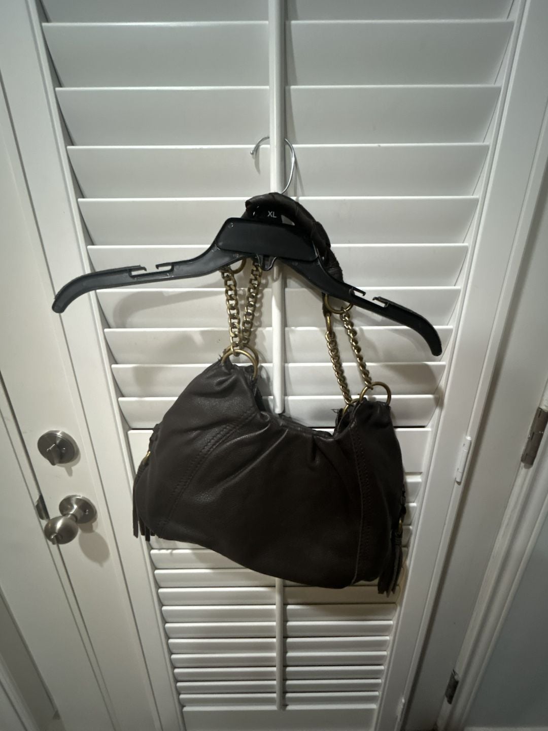 The Sak Brown Leather Hobo Shoulder Bag with Chain Straps 3