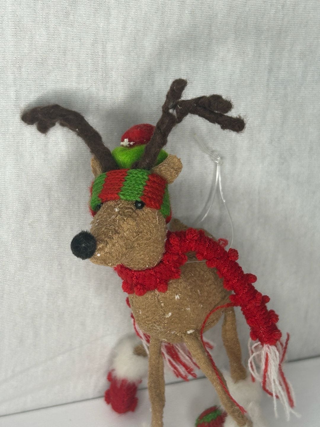 Felt Reindeer Christmas Holiday Ornament With Scarf And Hat 2
