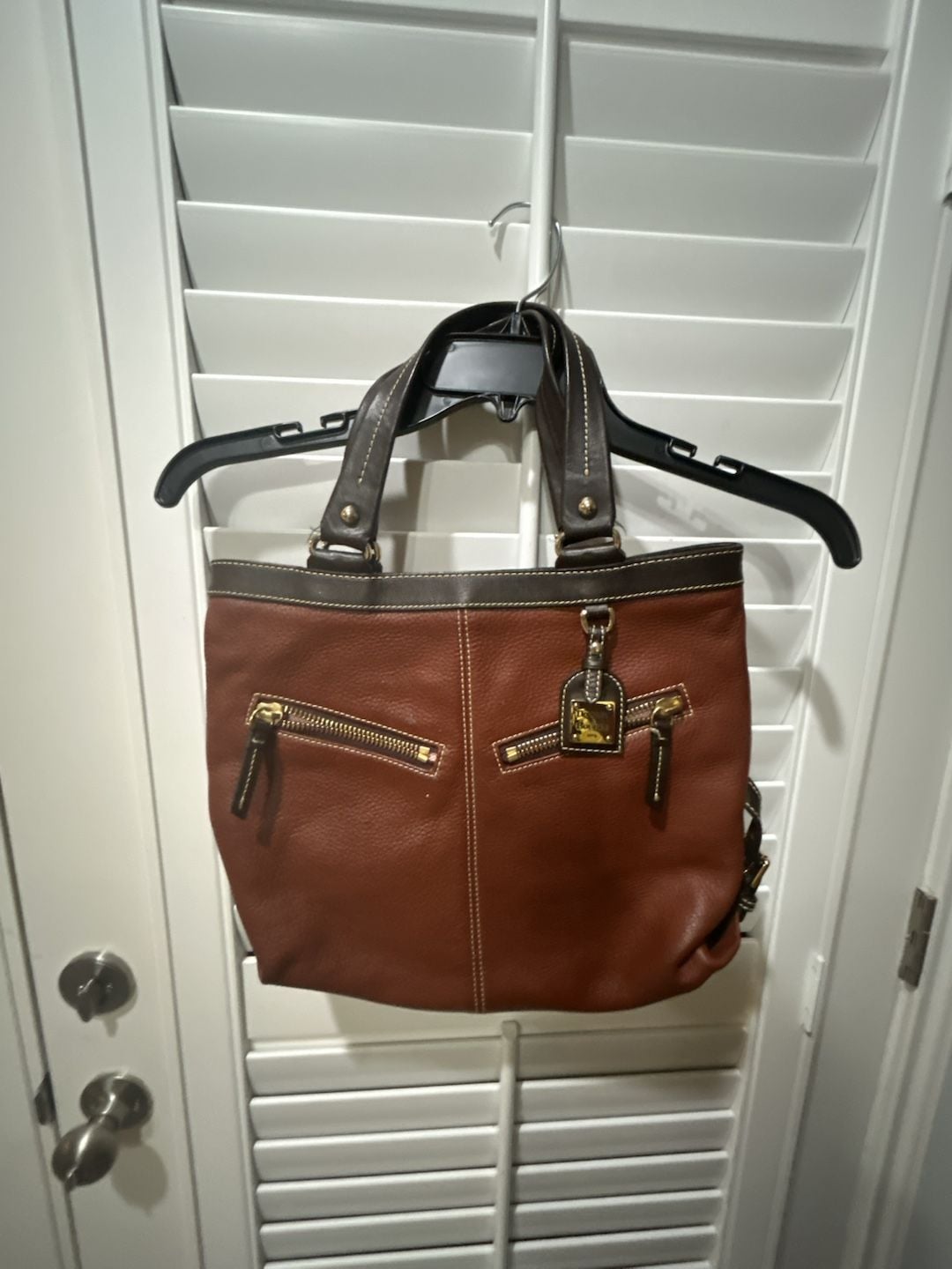 Dooney & Bourke Small Sara Handbag Brown Pebbled Leather 2