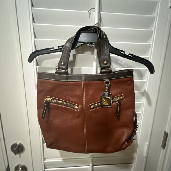 Dooney & Bourke Small Sara Handbag Brown Pebbled Leather