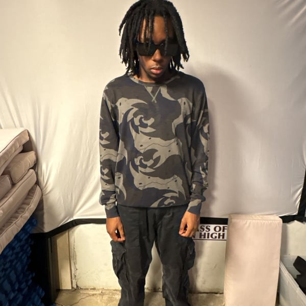 G-Star RAW Camo Long Sleeve Sweater Size L Grey Black