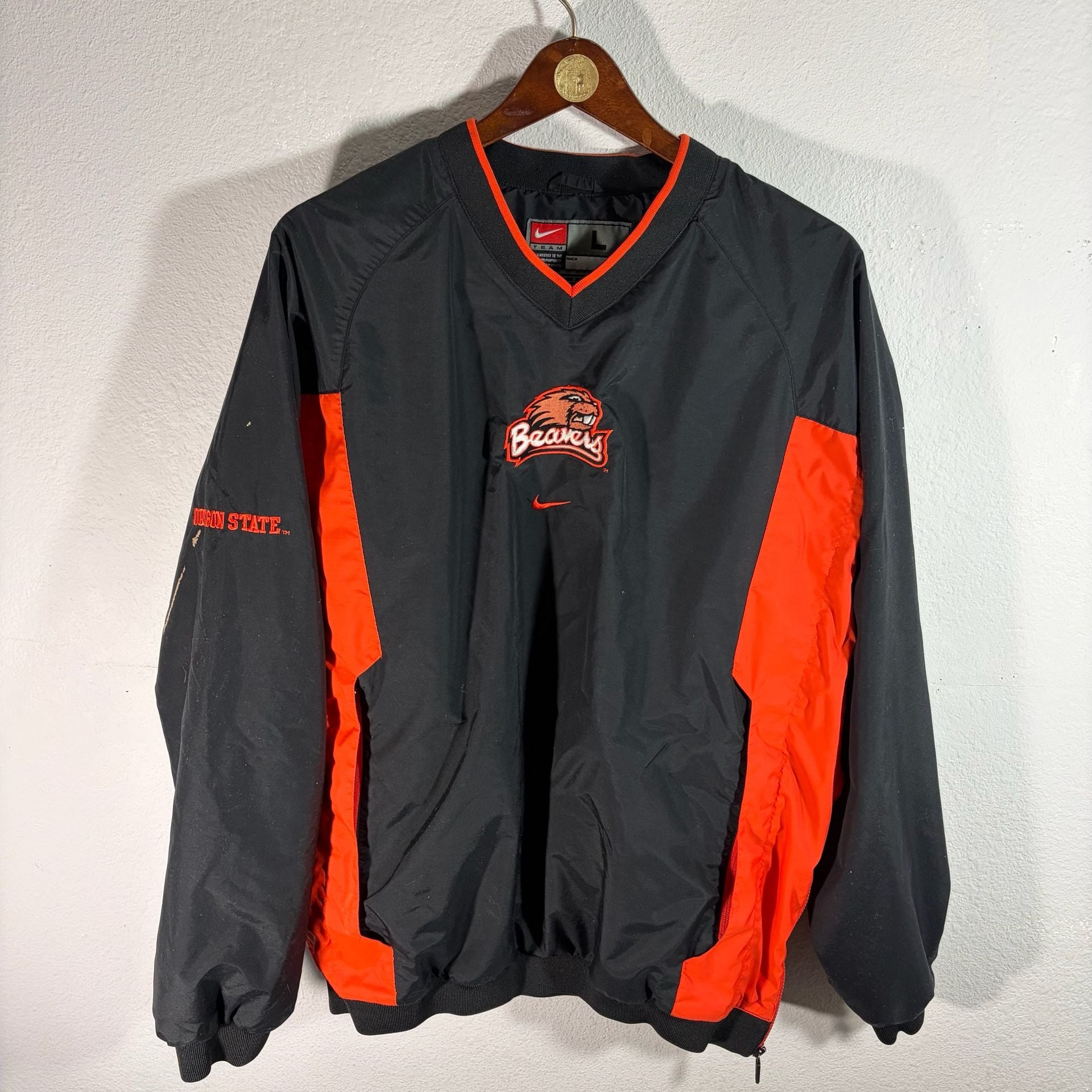 CRAZY RARE VINTAGE Oregon State Beavers Wind Breaker Pull Over Size Large 2