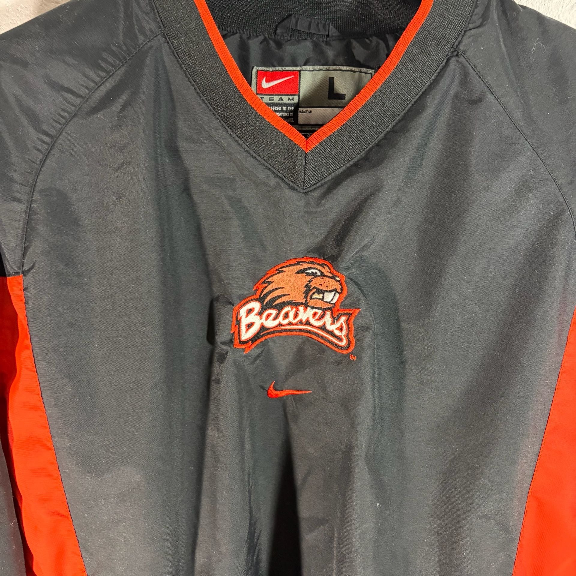 CRAZY RARE VINTAGE Oregon State Beavers Wind Breaker Pull Over Size Large 3