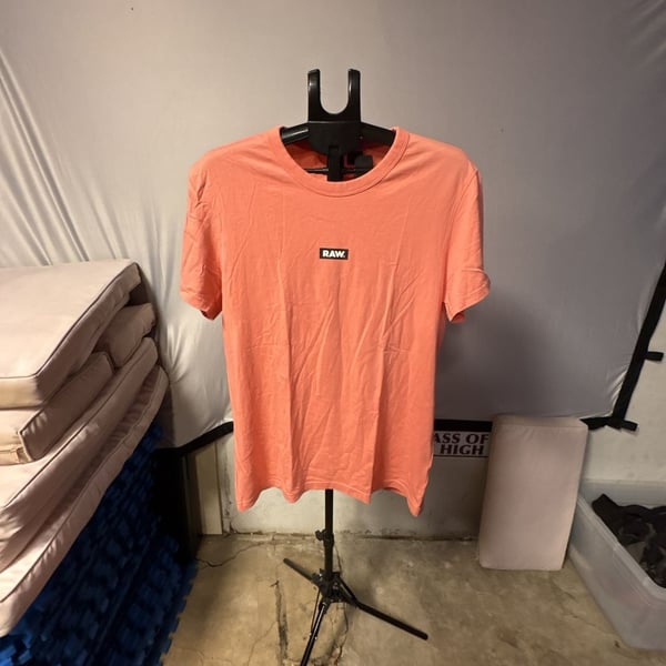 G-Star RAW T-Shirt Size L Orange Logo Cotton