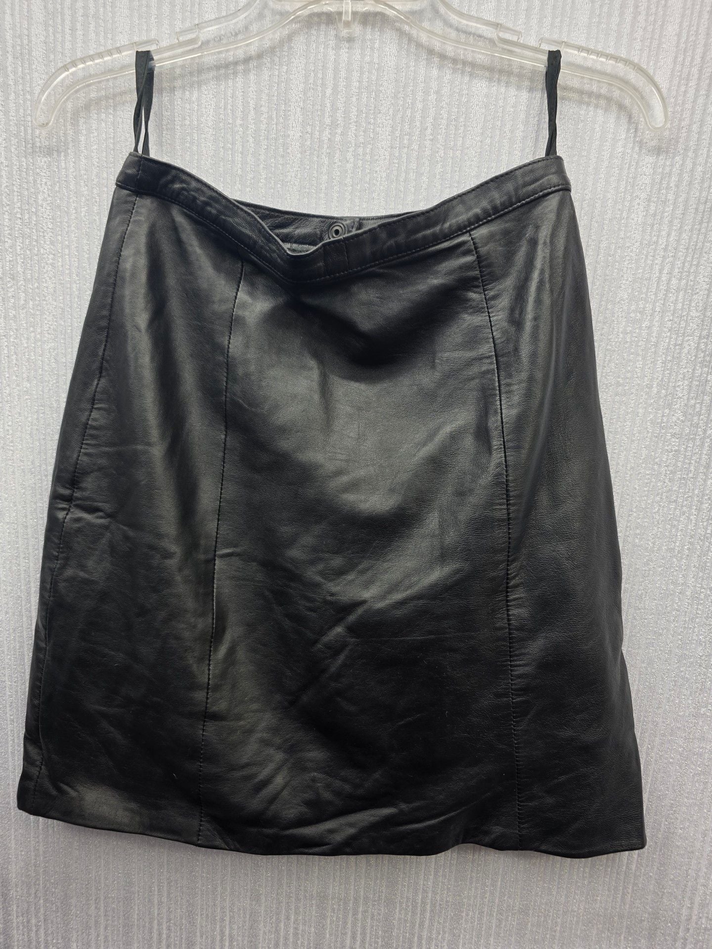 Vintage Y2k Leather Dynamics Black Leather Skirt Size 7/8 2
