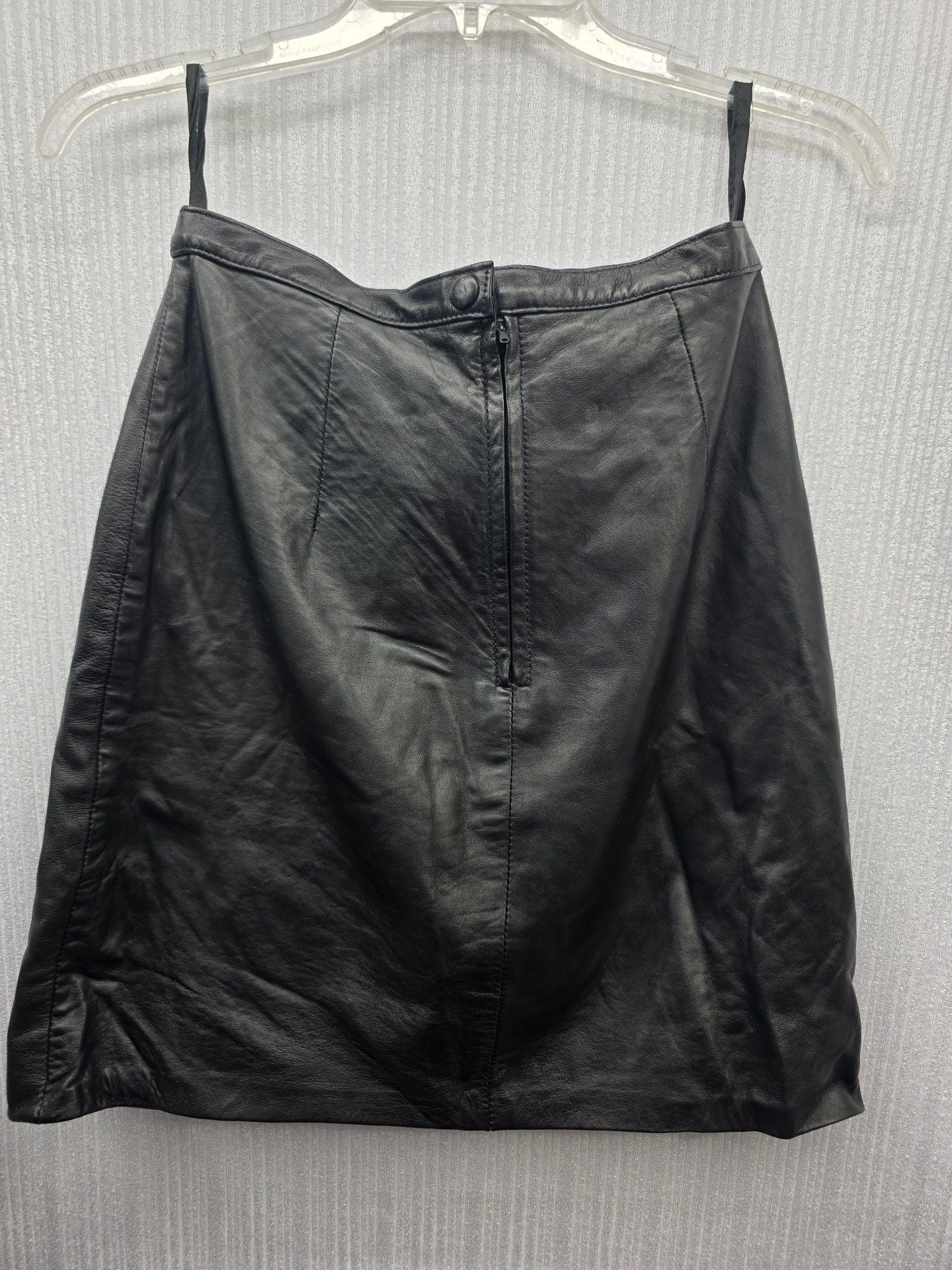 Vintage Y2k Leather Dynamics Black Leather Skirt Size 7/8 3