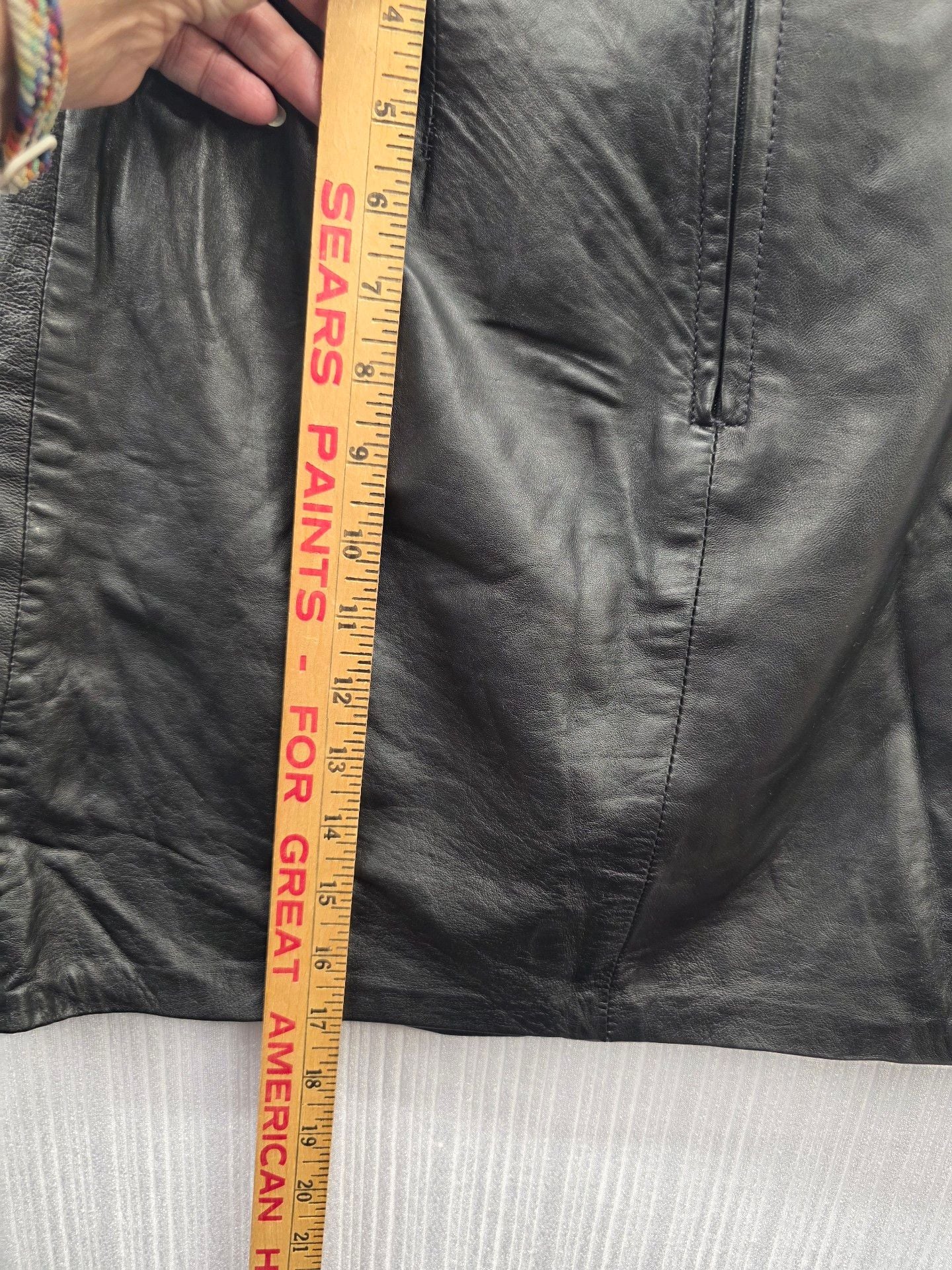 Vintage Y2k Leather Dynamics Black Leather Skirt Size 7/8 8