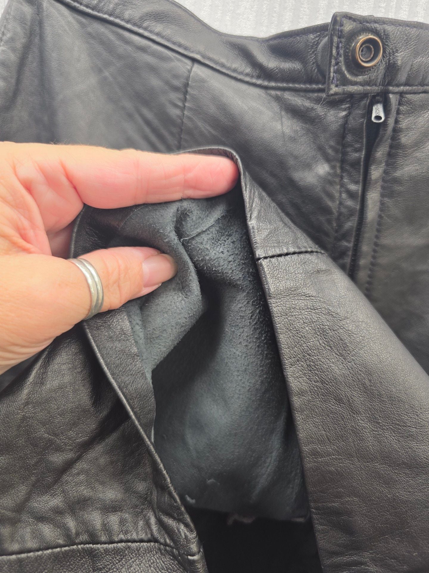 Vintage Y2k Leather Dynamics Black Leather Skirt Size 7/8 10