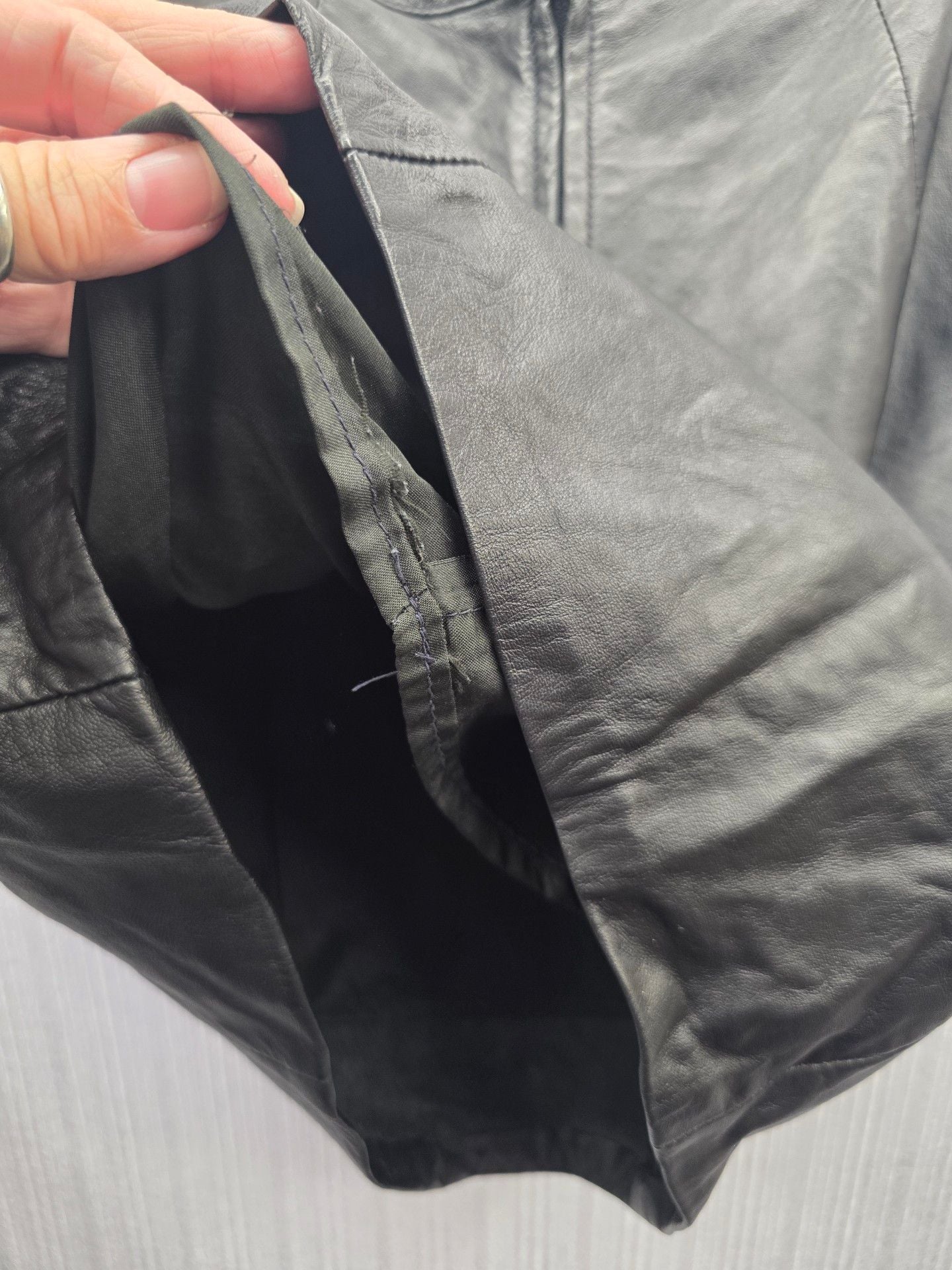 Vintage Y2k Leather Dynamics Black Leather Skirt Size 7/8 11