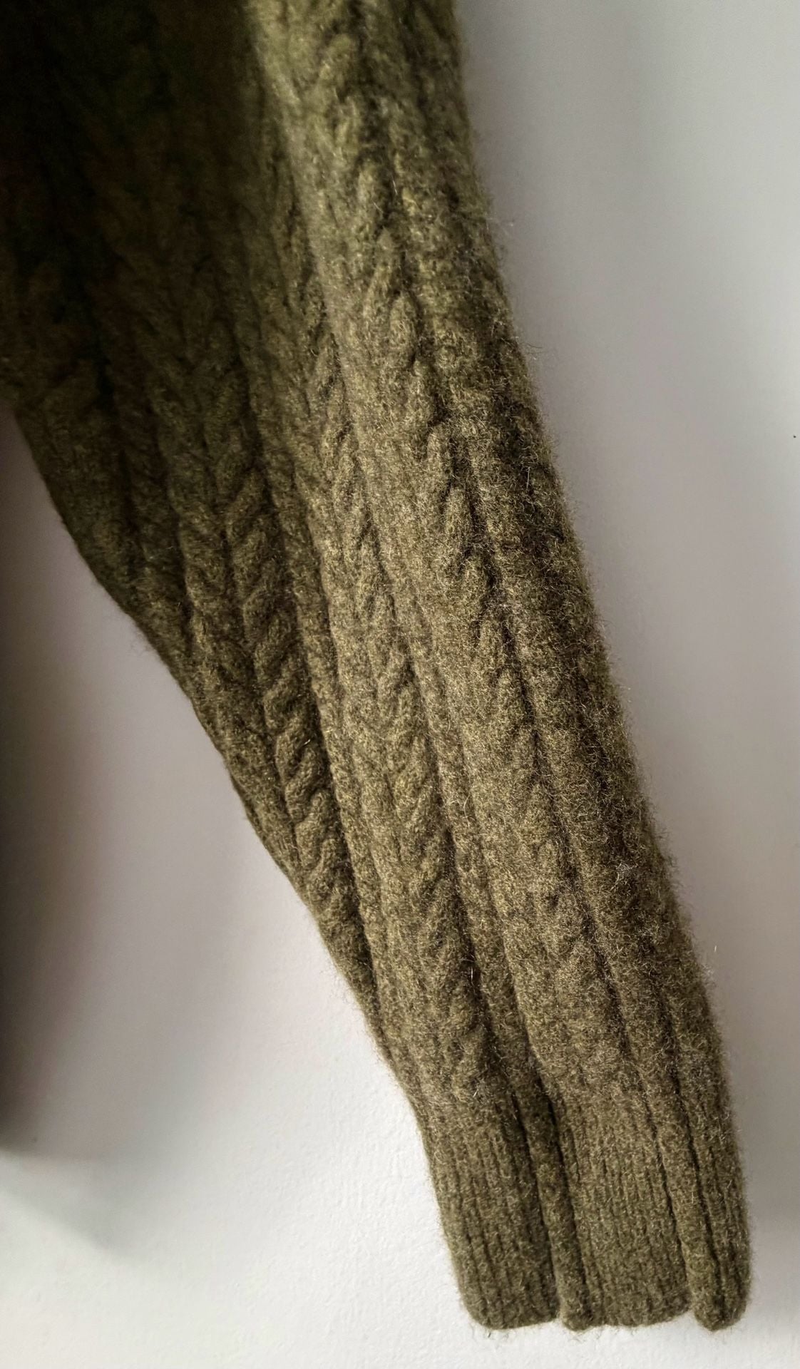 Neiman Marcus Cable Knit Sweater Size XL Green 100% Cashmere Made in Italy 7