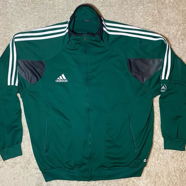 Adidas ClimaCool Track Jacket Mens XL Green Black 3 Stripe Full Zip Soccer