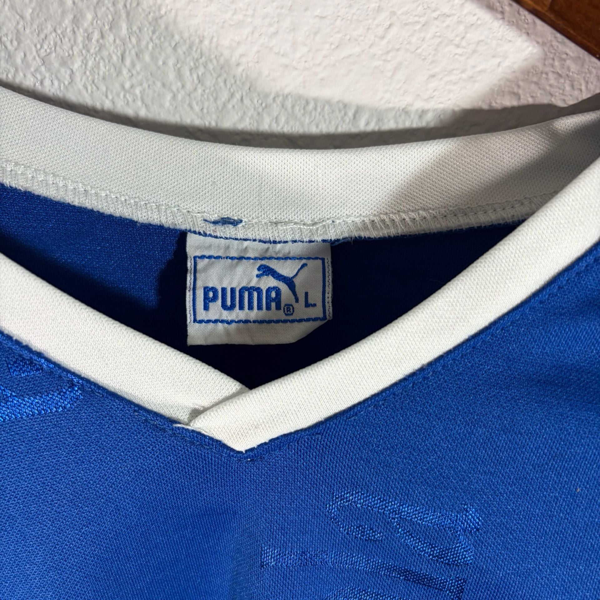 RARE VINTAGE 80s Puma Guatemala Soccer Jersey Size L Blue 6