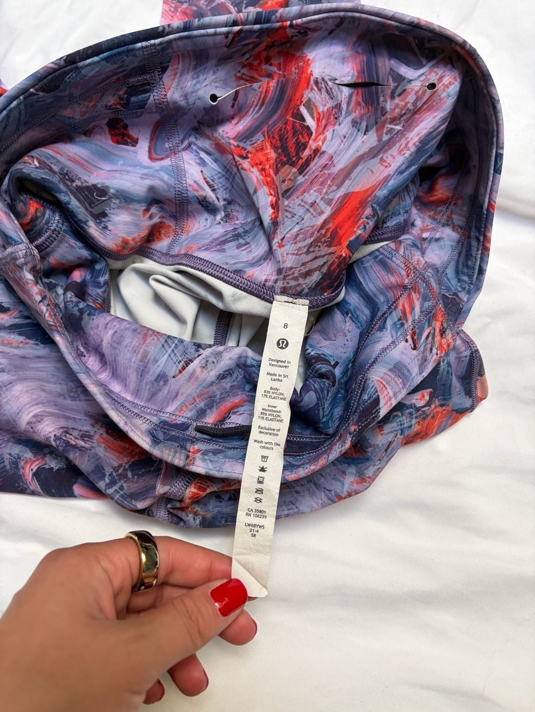 Lululemon Base Pace High-Rise Crop Size 8 Brushstroke Print Leggings 3