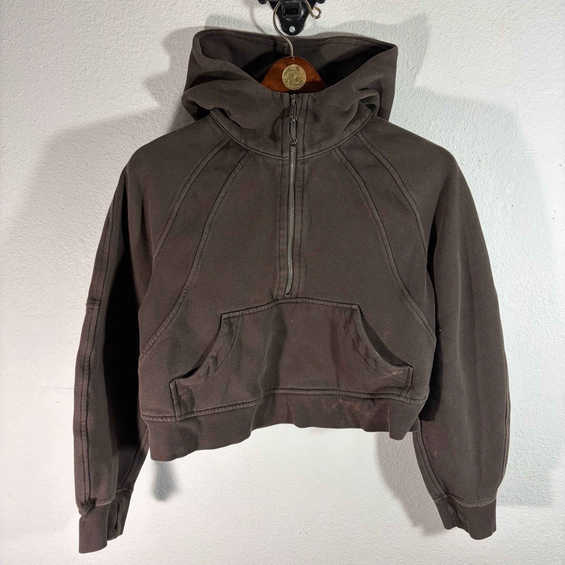 Lululemon Cropped Scuba Half-Zip Hoodie Espresso 2