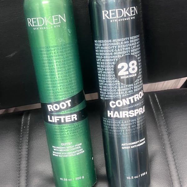Redken number 28 hairspray and Redken root lifter new