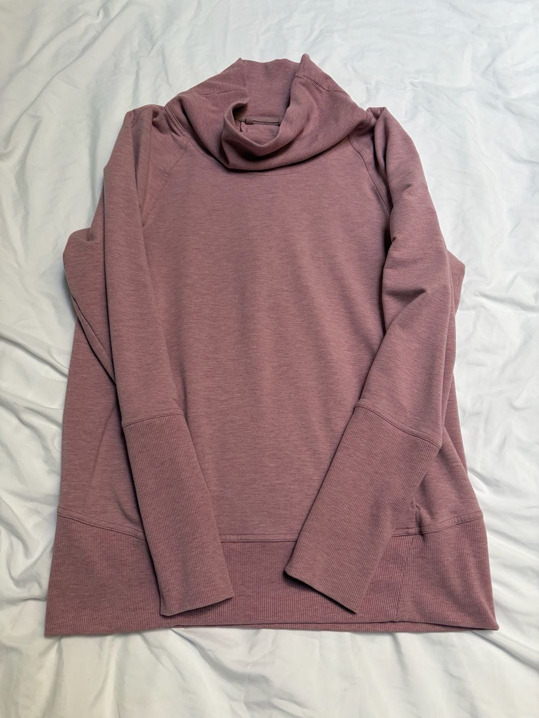 Lululemon Cowl Neck Pullover Sweatshirt Pink Heathered 2