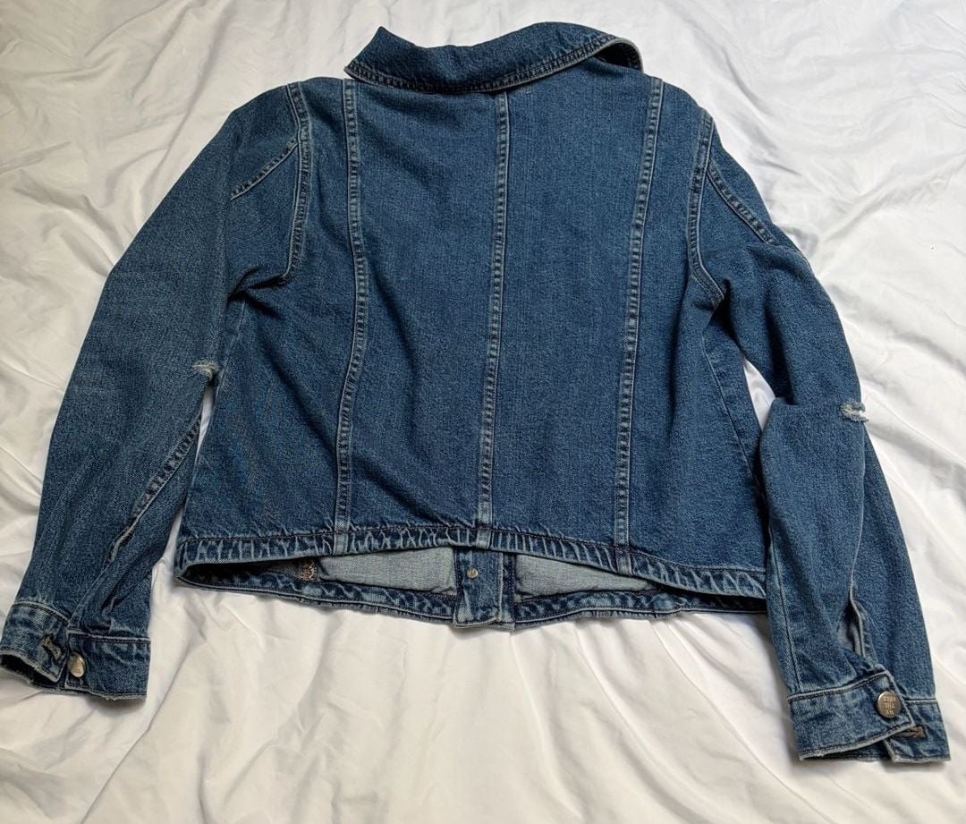 We The Free Jade Denim Jacket Size L Blue Cotton Distressed 3