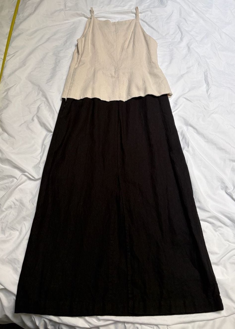 Nicole Miller Vest Dress Size M Beige Black 3