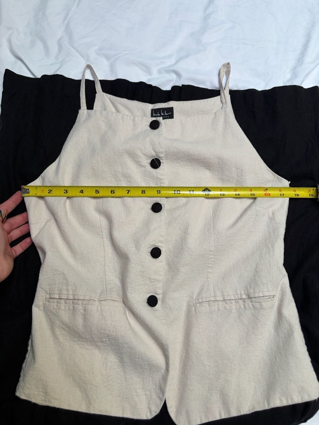 Nicole Miller Vest Dress Size M Beige Black 7