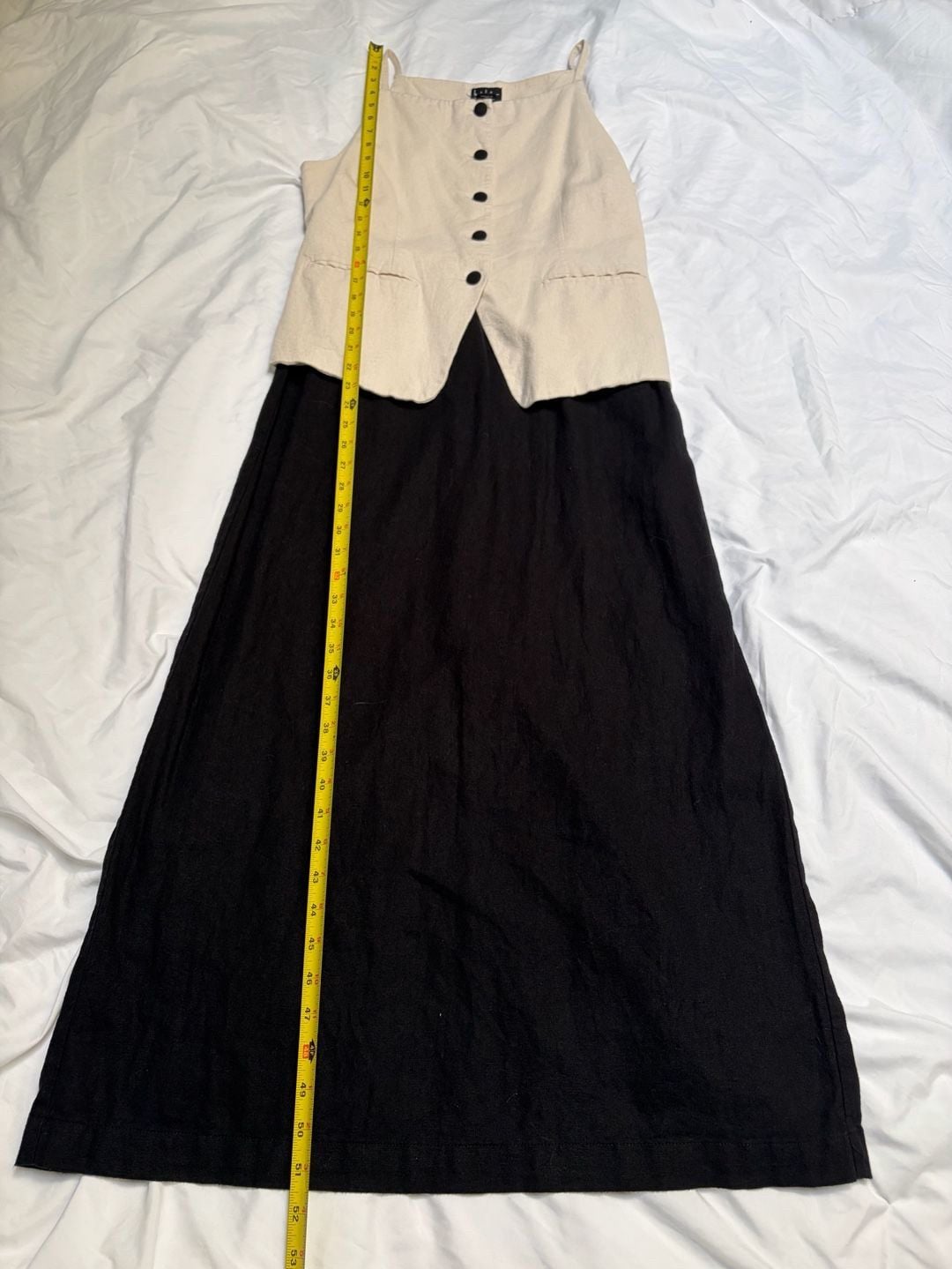 Nicole Miller Vest Dress Size M Beige Black 6