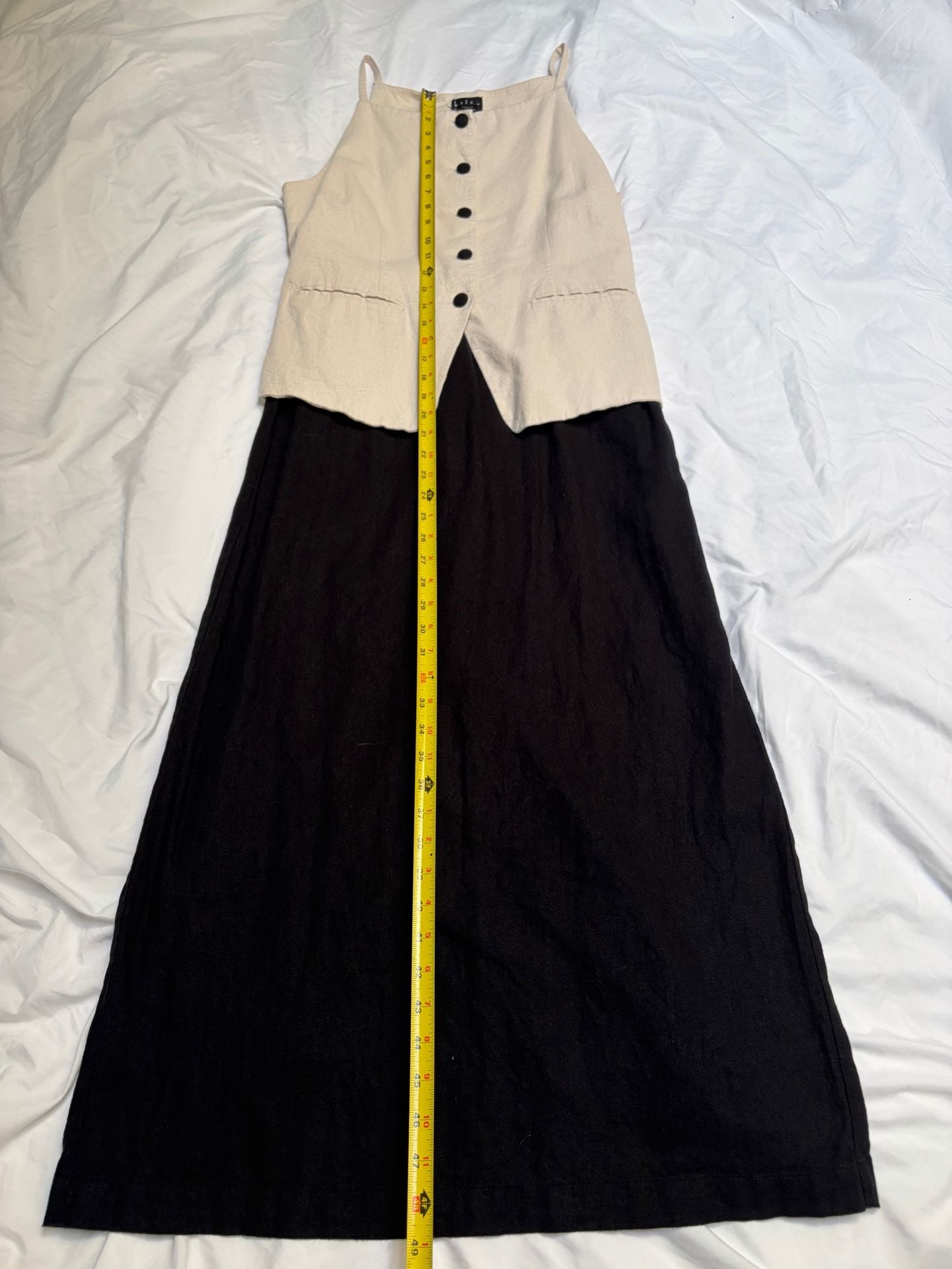 Nicole Miller Vest Dress Size M Beige Black 8