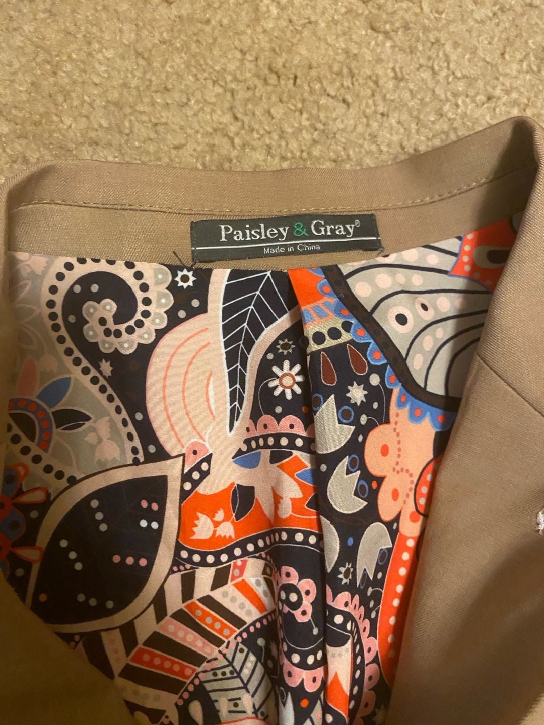 Paisley & Gray Slim Fit Sport Coat Size 50R Tan 4