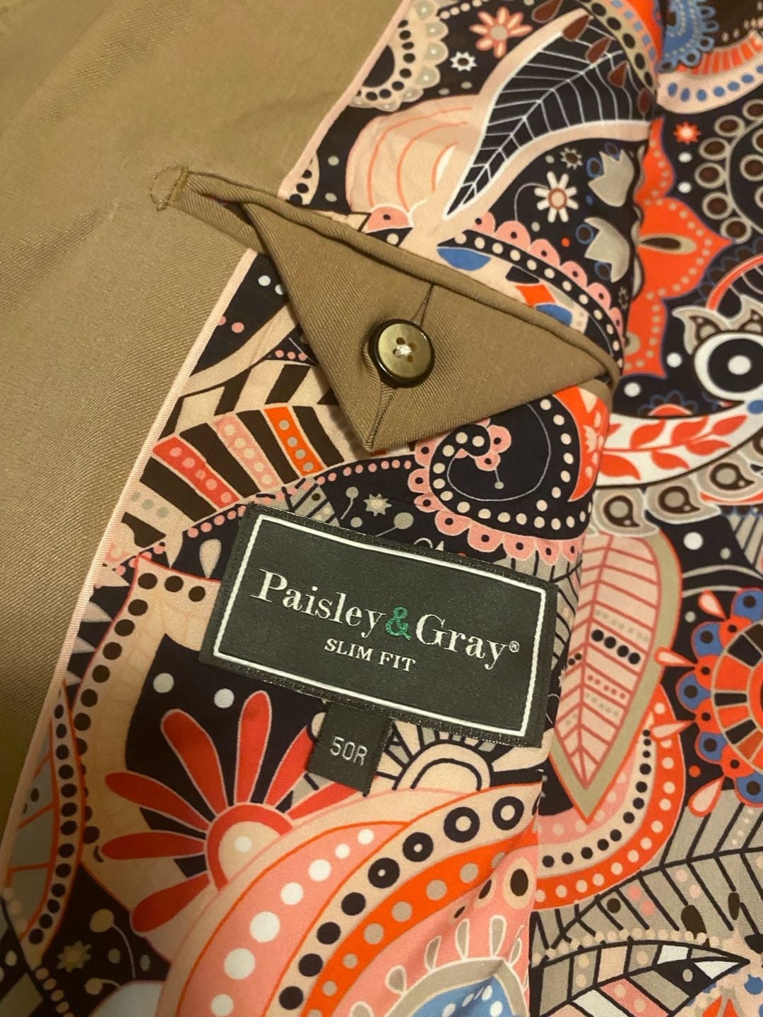 Paisley & Gray Slim Fit Sport Coat Size 50R Tan 7