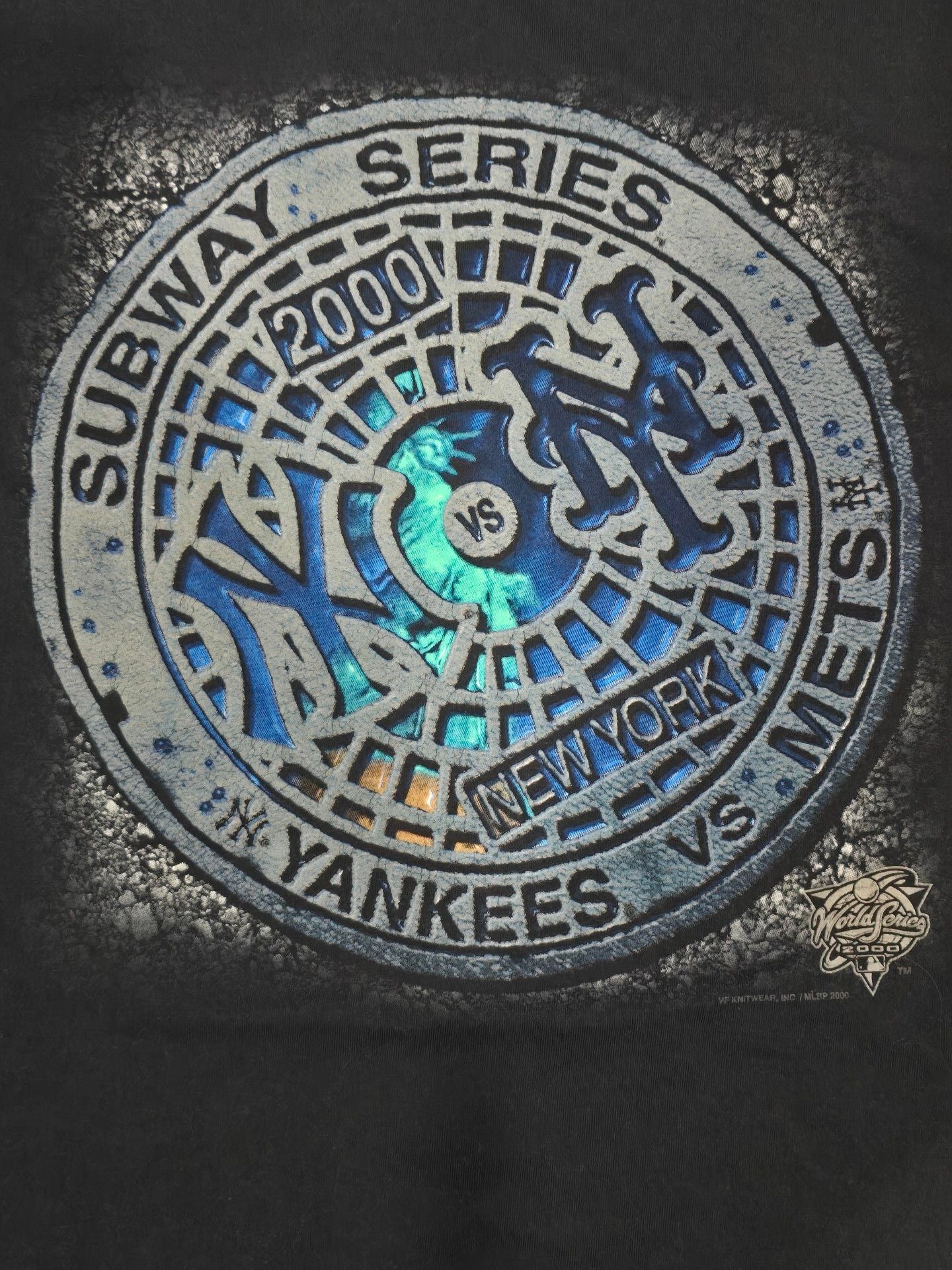 Lee 2000 Subway Series Yankees vs Mets T-Shirt Black Vintage 3