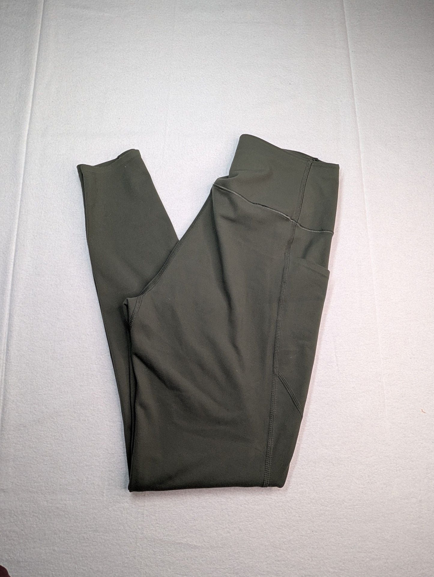 UNIQLO AIRism Leggings Size S Olive Green Pocket Yoga Activewear 2