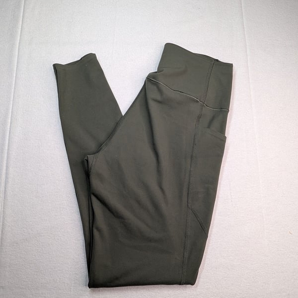 UNIQLO AIRism Leggings Size S Olive Green Pocket Yoga Activewear